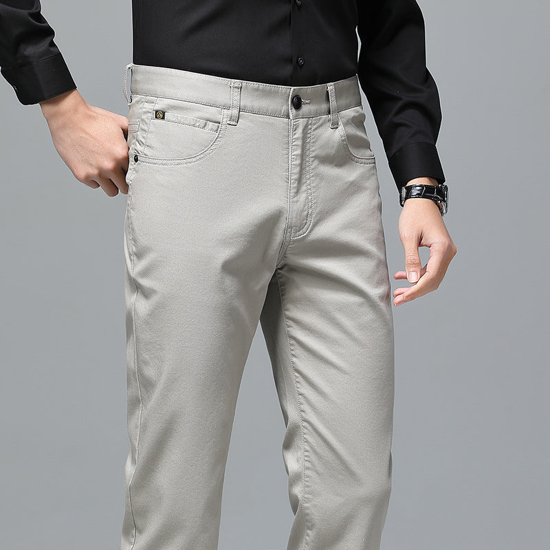 Men's stretch chinos with straight cut and crease Mune Fashion