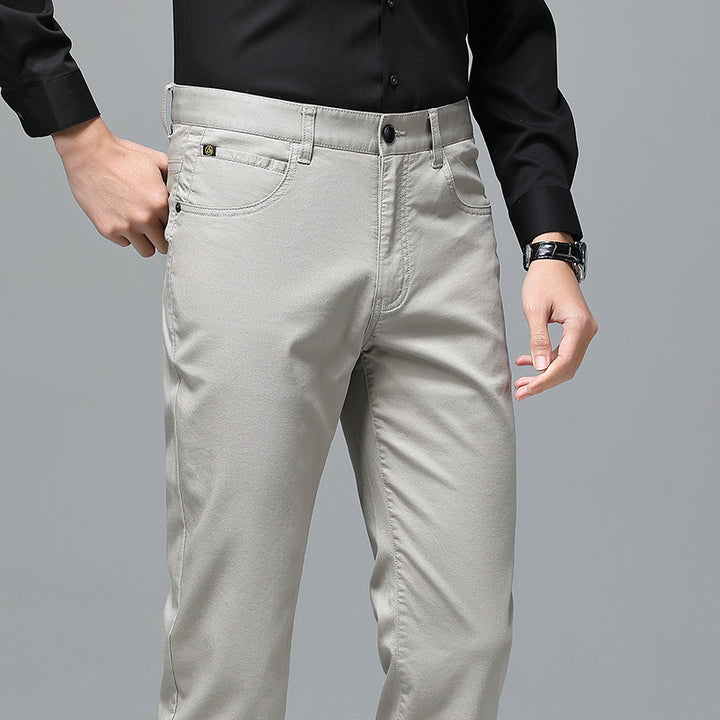 Men's stretch chinos with straight cut and crease Mune Fashion
