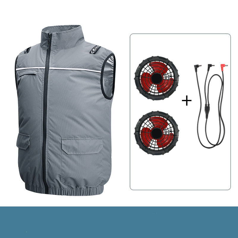 Unisex nan lightweight cooling work vest with integrated fans and external battery Mune Fashion
