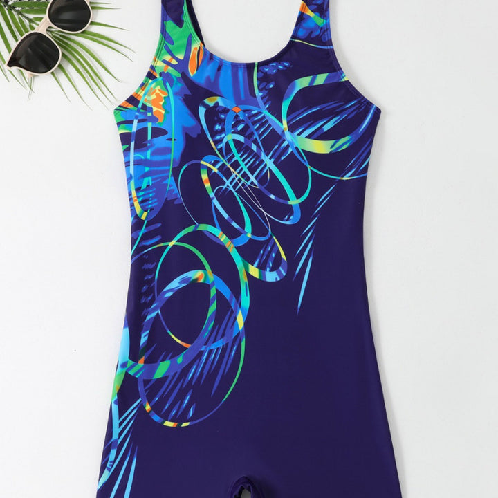 Women's Swimsuit with Sporty Cut and Colorful Pattern Mune Fashion