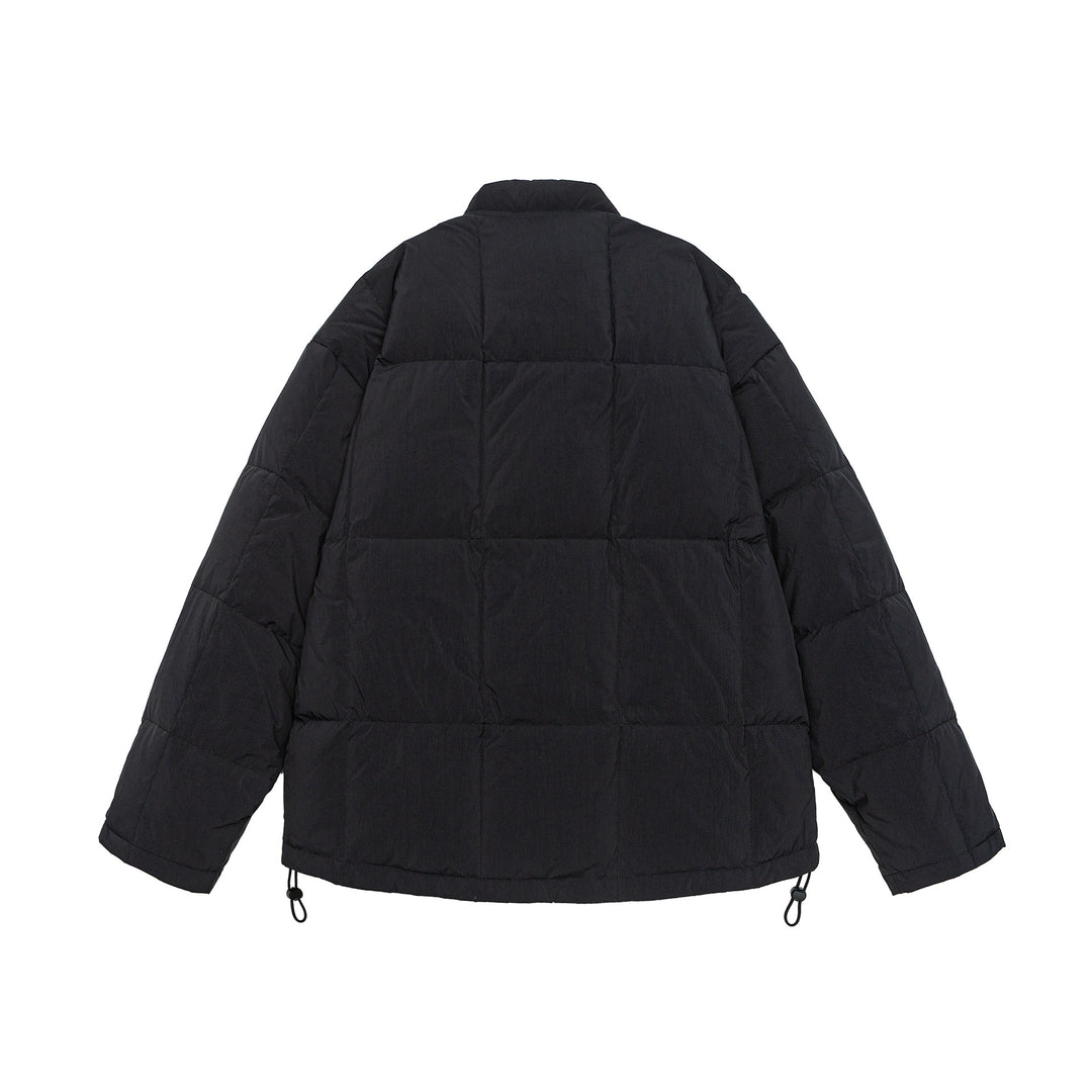 Men's Boxy quilted insulation jacket with stand-up collar, drawstring, and logo application Mune Fashion
