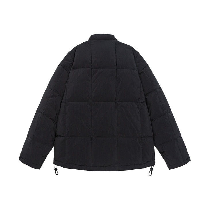 Men's Boxy quilted insulation jacket with stand-up collar, drawstring, and logo application Mune Fashion