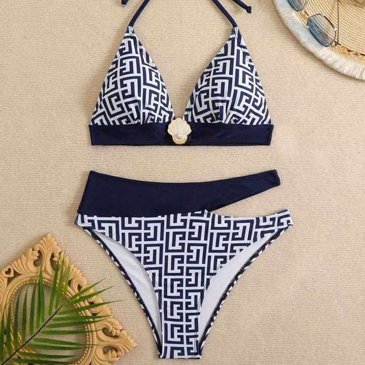 Women's Triangle Bikini with elegant geometric pattern Mune Fashion