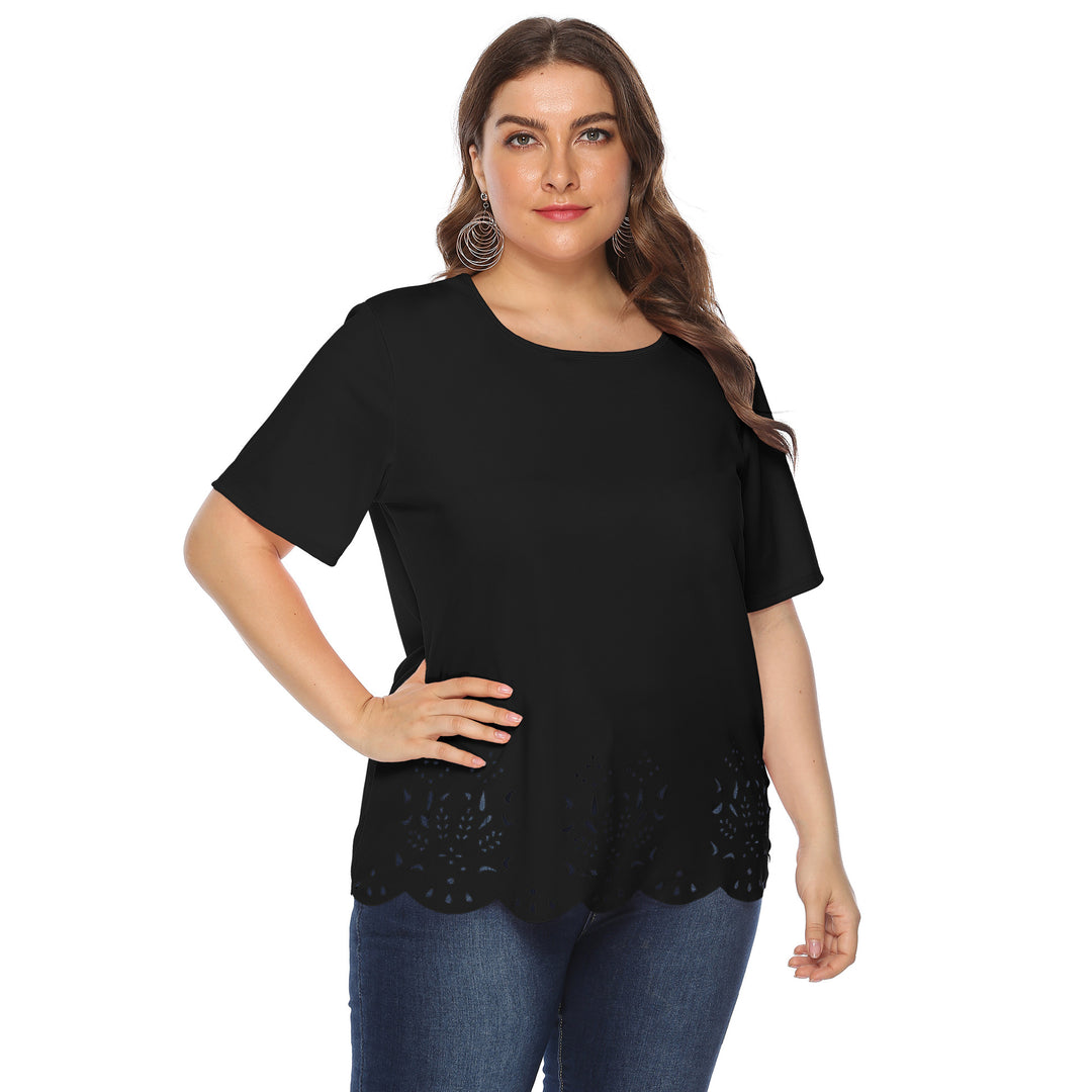 Women's stylish T-shirt with delicate hole pattern Mune Fashion