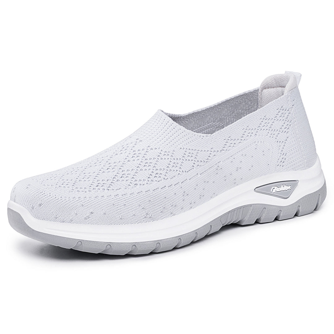 Women's knitted slip-on comfort walker with memory footbed, elastic sock entry and non-slip profiled sole Mune Fashion