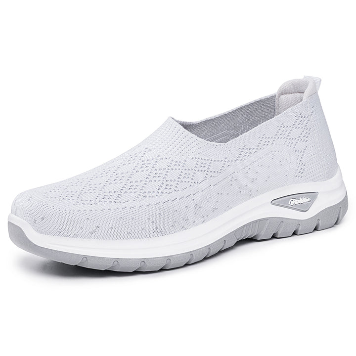 Women's knitted slip-on comfort walker with memory footbed, elastic sock entry and non-slip profiled sole Mune Fashion