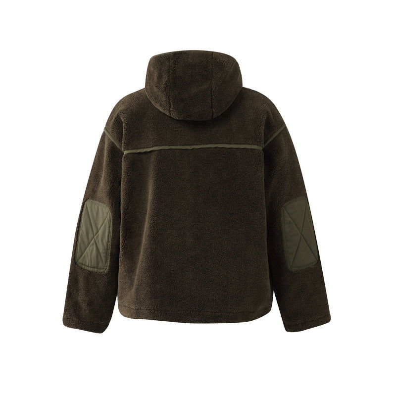 Unisex Kastige Fleece Hoodie with Utility Pockets and Drawstring Hem Mune Fashion
