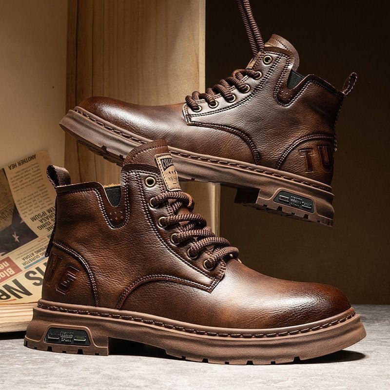Men's Robust Leather Boots Mune Fashion