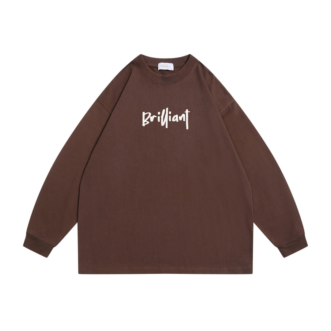 Unisex Oversized Sweatshirt with Front Print 'Brilliant', Raglan Sleeves and Ribbed Crew Neck Mune Fashion