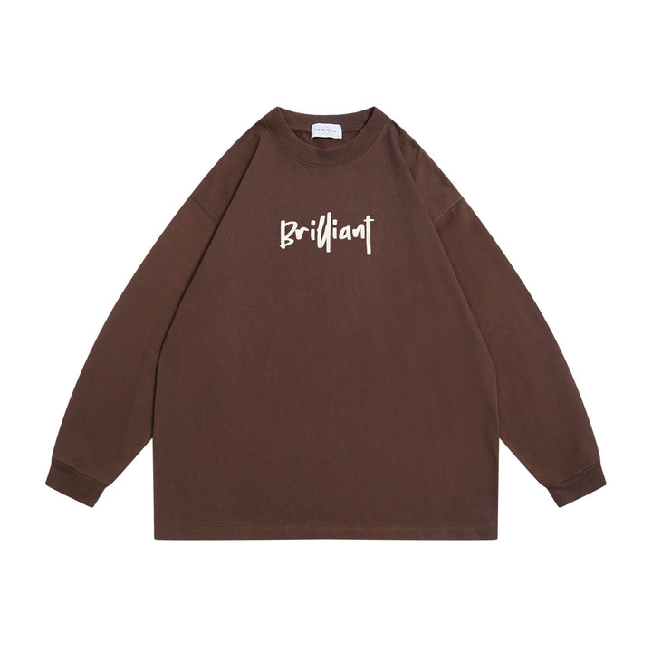 Unisex Oversized Sweatshirt with Front Print 'Brilliant', Raglan Sleeves and Ribbed Crew Neck Mune Fashion
