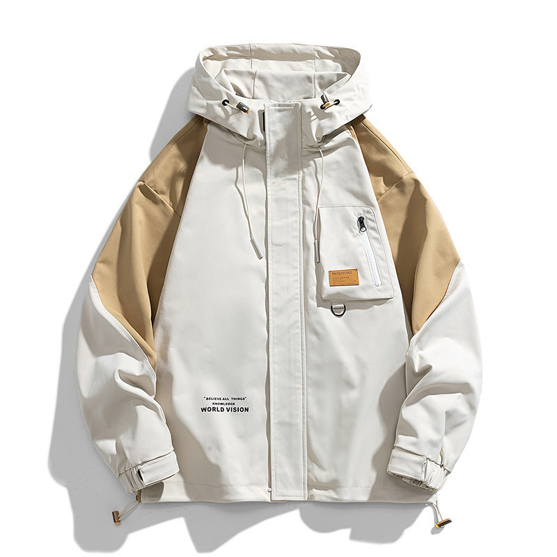 Unisex Hooded Field Jacket with Utility Chest Pocket, D-Ring and Drawstring Mune Fashion