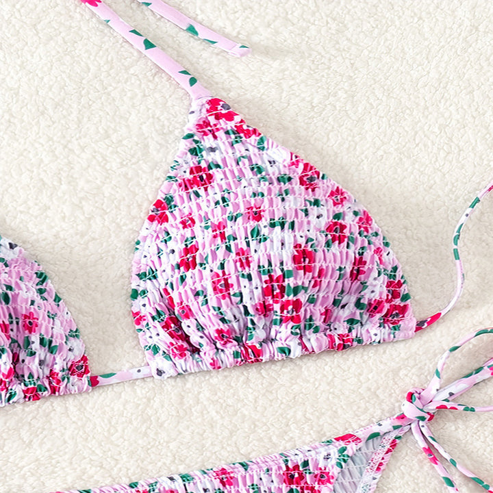 Women's triangle bikini with floral pattern and adjustable straps Mune Fashion