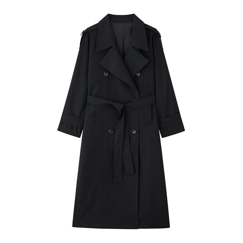 Women Elegant Trench Coat with Waist Belt Mune Fashion