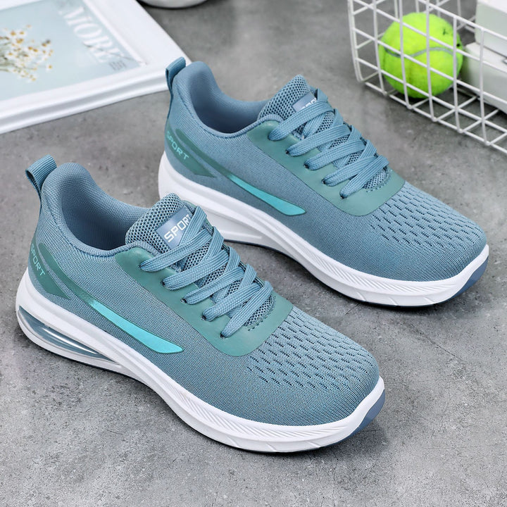 Women's breathable knit comfort sneakers with visible air chamber and shock-absorbing platform sole Mune Fashion