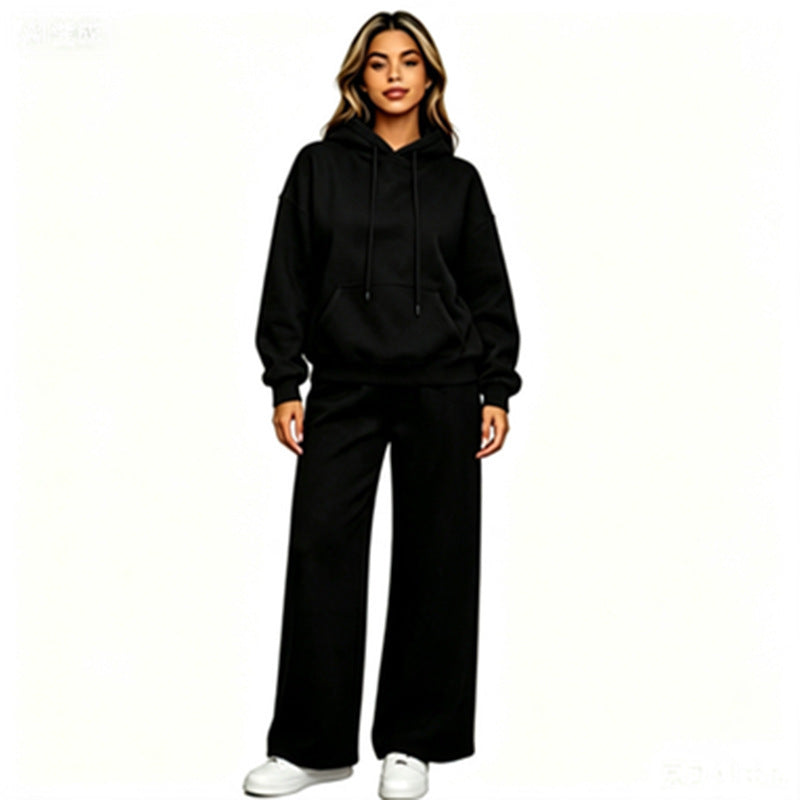 Women Comfortable Oversized Hoodie with Wide Jogging Pants Mune Fashion
