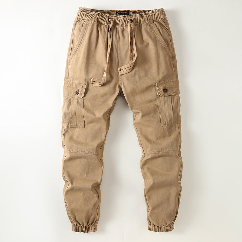 Men's utility-style cargo jogger pants with drawstring, knee reinforcement, and elastic cuffs Mune Fashion