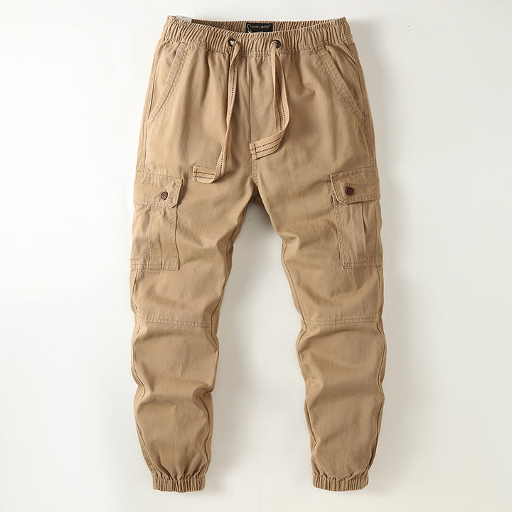 Men's utility-style cargo jogger pants with drawstring, knee reinforcement, and elastic cuffs Mune Fashion