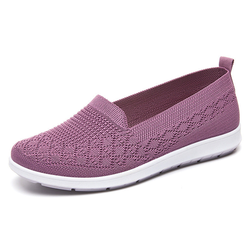 Women's lightweight knitted slip-on comfort walking sneaker with breathable 3D knit upper and flexible lightweight sole Mune Fashion