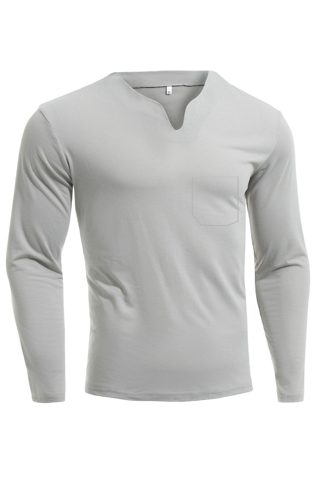 Men's long sleeve shirt with V-neck Slim Fit cotton blend and elastic comfort waistband Mune Fashion