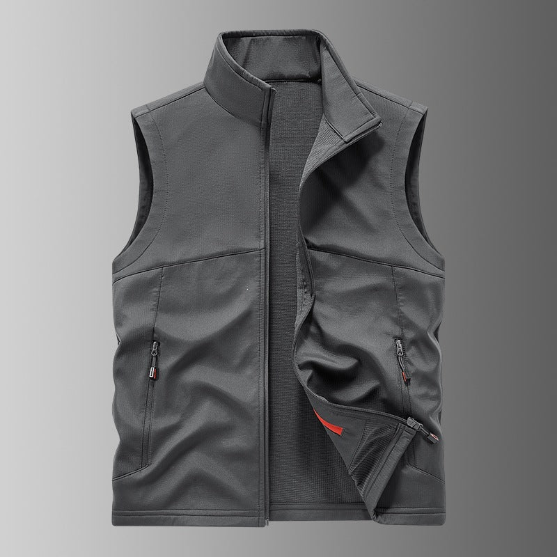 Men's softshell vest with fleece lining, windproof and water-repellent Mune Fashion