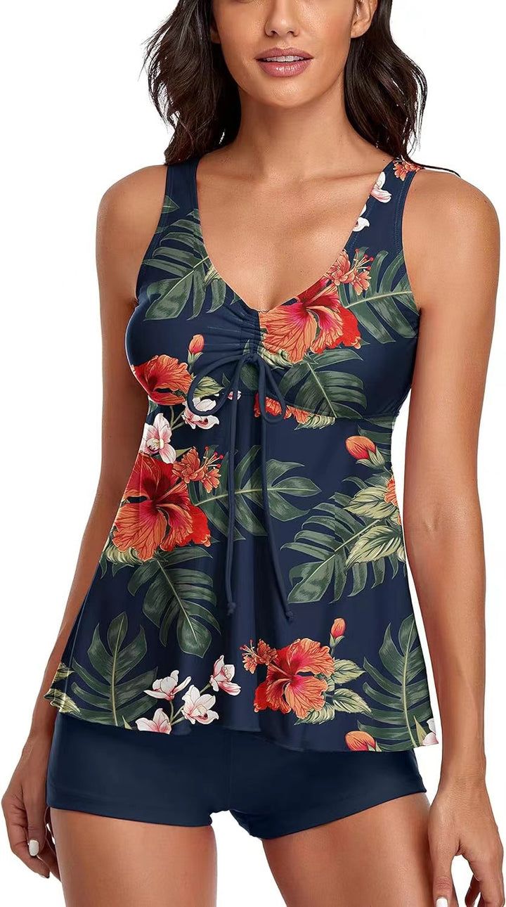 Ladies Floral Tankini Set with Shorts Mune Fashion
