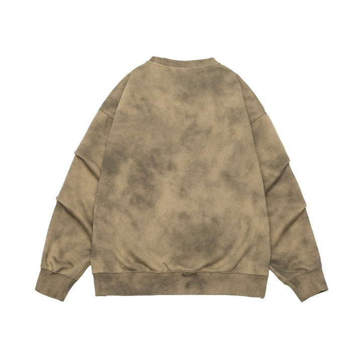 Unisex Oversize Sweatshirt with stonewash effect and sleeve snap buttons Mune Fashion