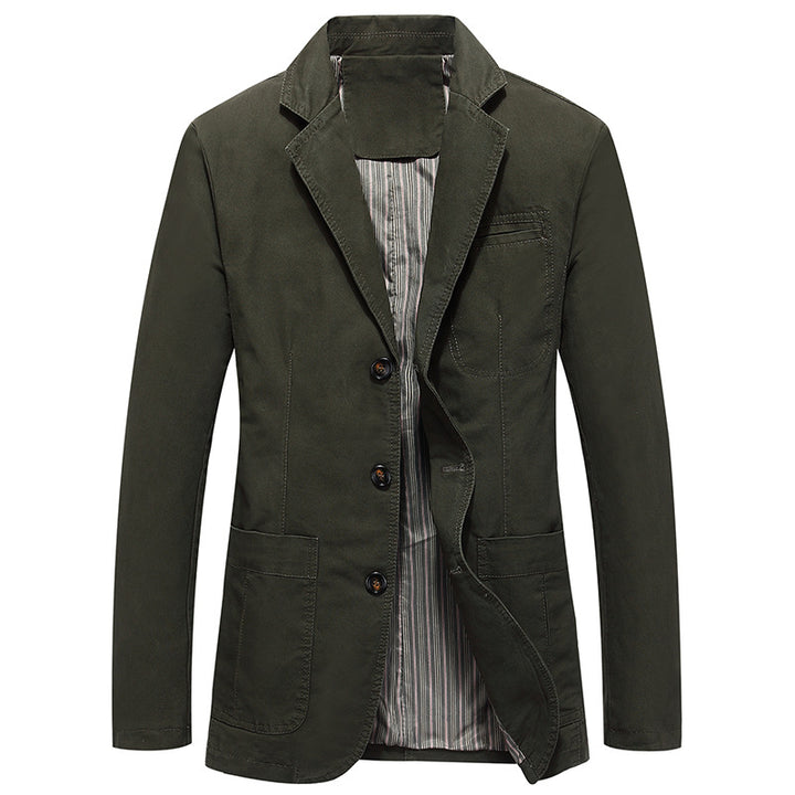 Men's jacket in casual style with three-button front and patch pockets Mune Fashion
