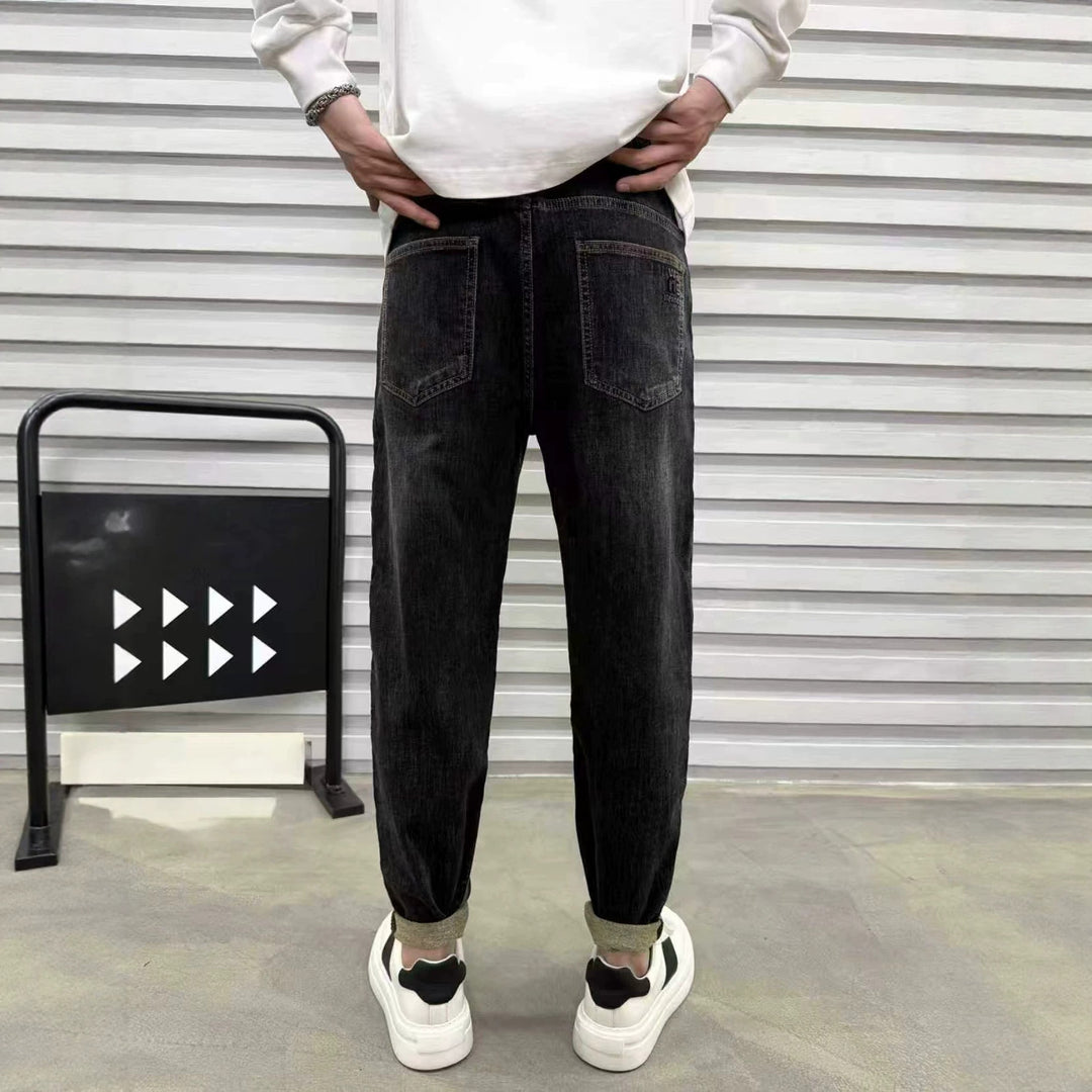 Men's Relaxed Denim Jogger with Drawstring and Elastic Hem Mune Fashion