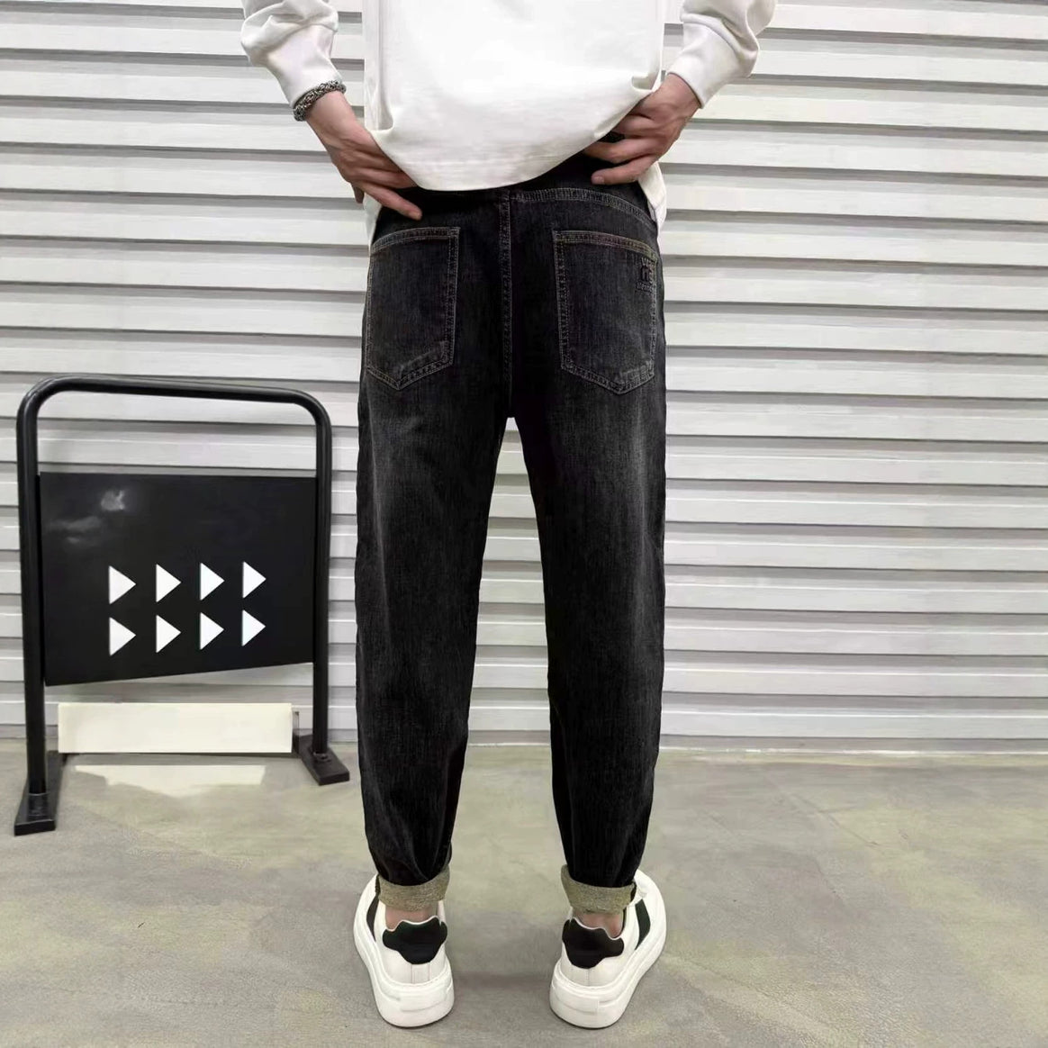Men's Relaxed Denim Jogger with Drawstring and Elastic Hem Mune Fashion