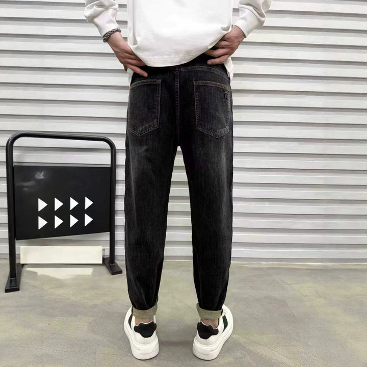 Men's Relaxed Denim Jogger with Drawstring and Elastic Hem Mune Fashion