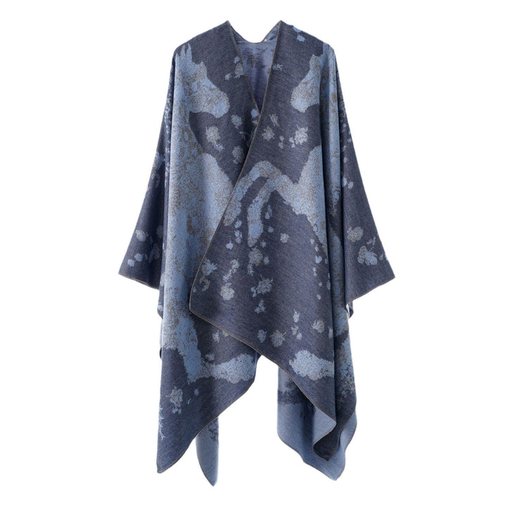 Women's oversized wrap poncho in kimono style with fine jacquard fabric Mune Fashion