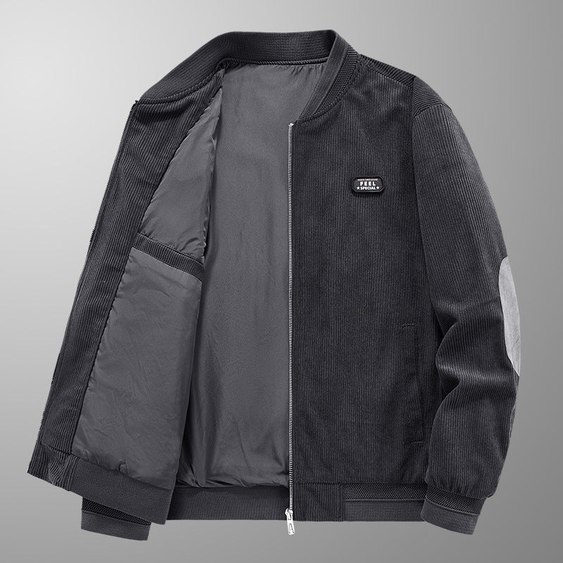 Men's corduroy bomber jacket with fine wide cord structure and lining Mune Fashion