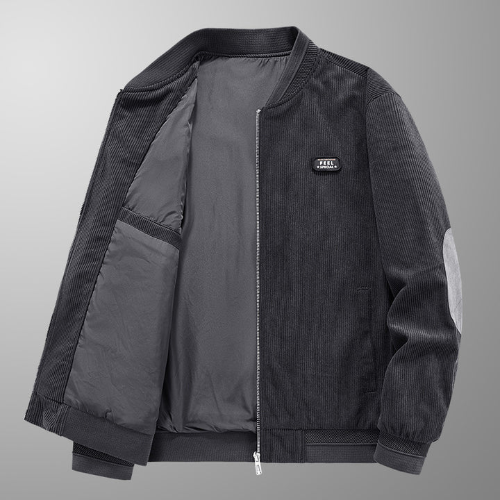 Men's corduroy bomber jacket with fine wide cord structure and lining Mune Fashion