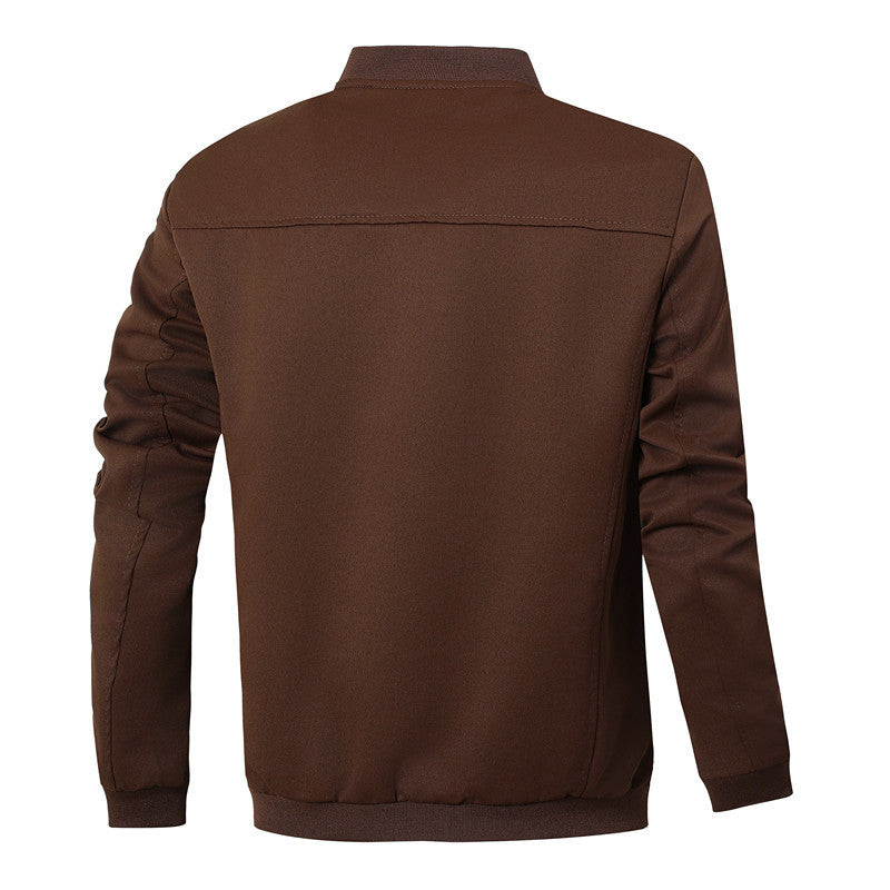 Men's sporty-elegant college jacket with button placket and contrasting inserts Mune Fashion