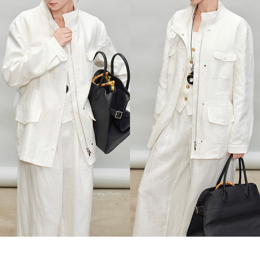 Women Light and Airy Linen Jacket Mune Fashion