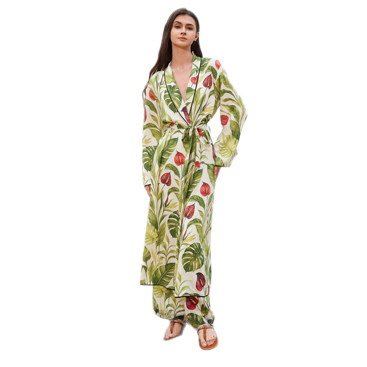 Women's airy kimono with floral patterns Mune Fashion