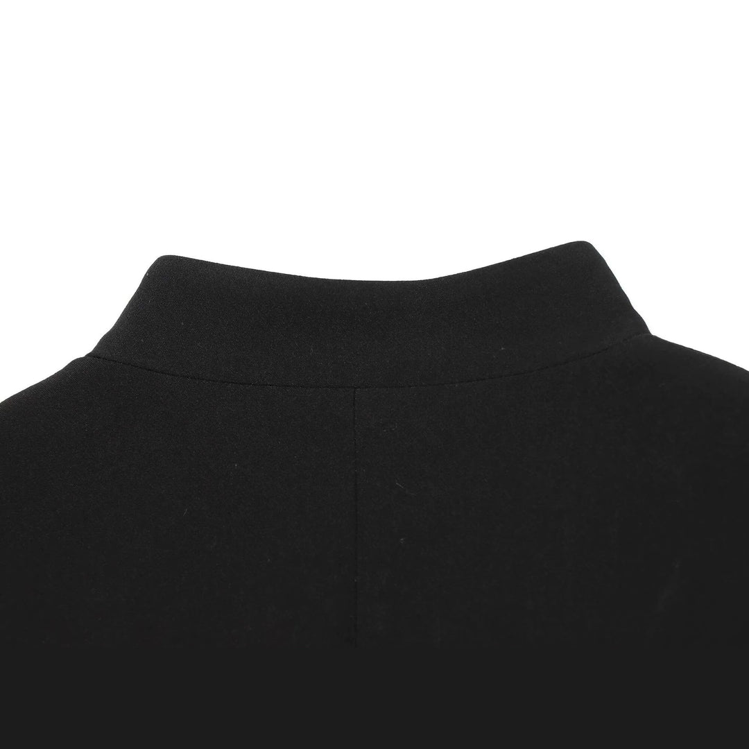 Women's Midi-Length Coat with Stand-Up Collar and Wide Waist Belt Mune Fashion