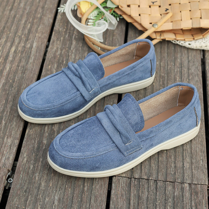 Women's elegant suede-look loafers with padded comfort insole Mune Fashion