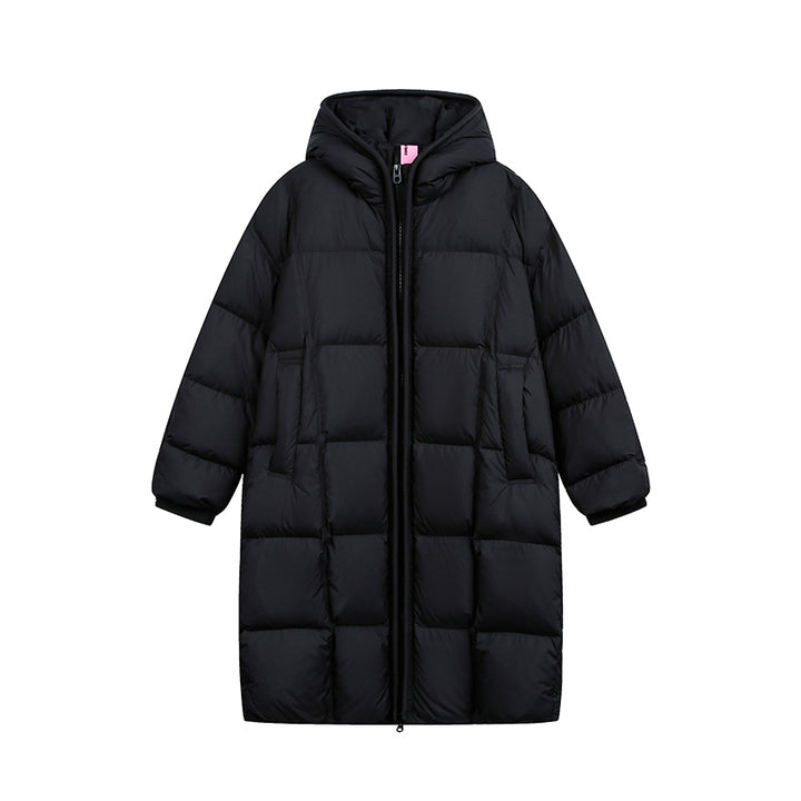 Women's Long Quilted Coat with Hood, Oversize Thermal Insulation Mune Fashion