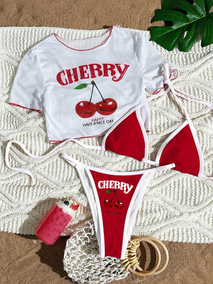 Women's bikini set with creative cherry design Mune Fashion