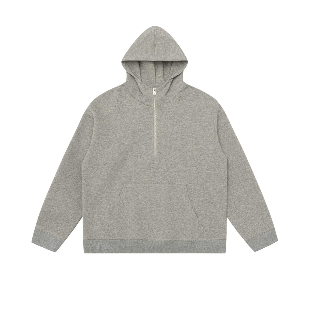 Unisex hoodie half-zip sweatshirt in oversized fit with kangaroo pocket Mune Fashion