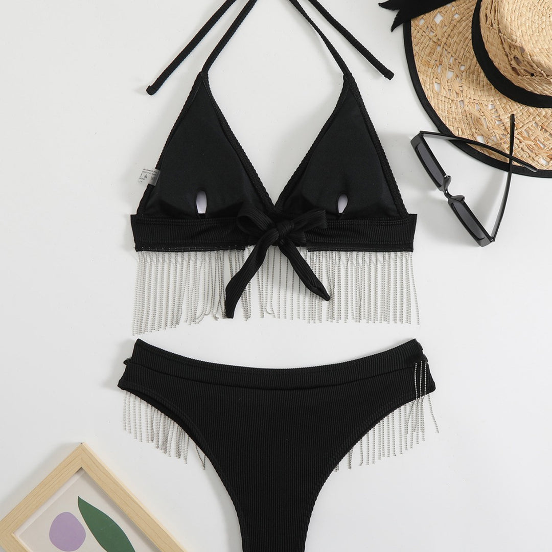 Women Triangle Bikini with Festive Fringe Design Mune Fashion