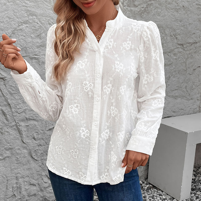 Women Elegant Embroidered Blouse Mune Fashion