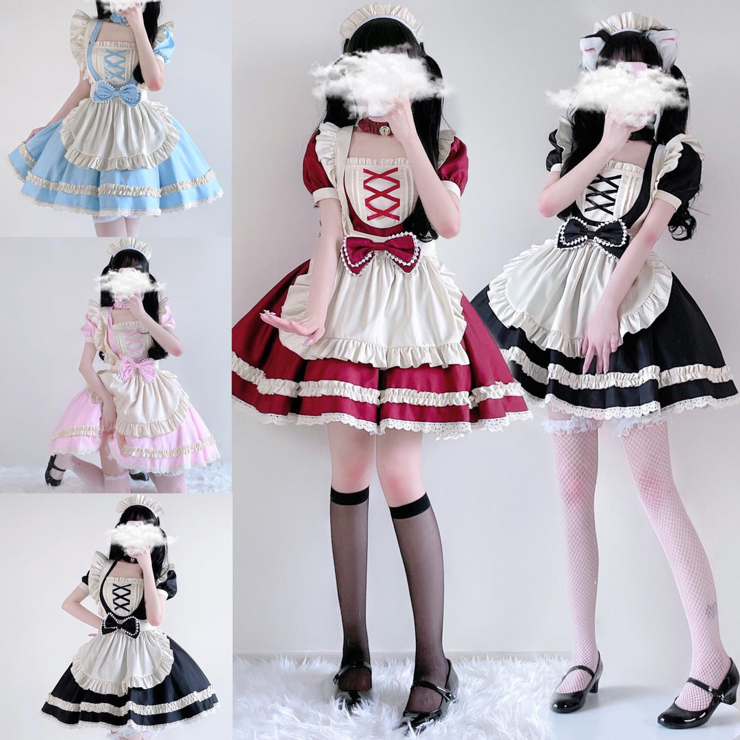 Women's Maid Costume with Ruffle Details and Bows Mune Fashion