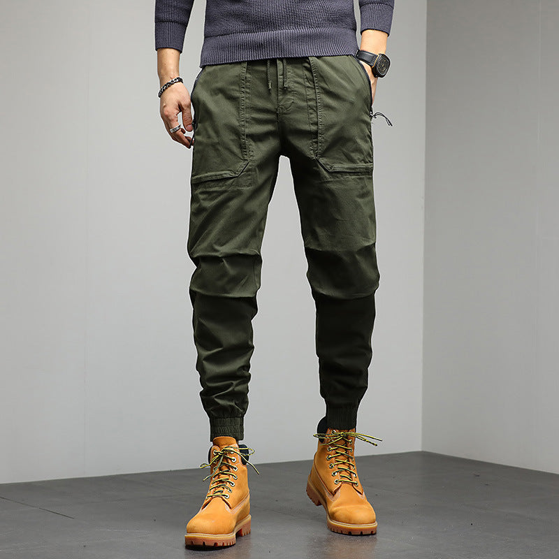 Men's Tapered Cargo Jogger Pants with Drawstring, Elastic Cuffs, and Multifunctional Pockets Mune Fashion