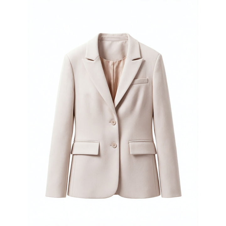 Women Elegant tailored single-breasted wool blazer with lapel collar Mune Fashion
