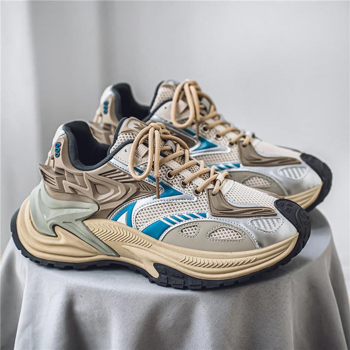Men's Voluminous Running Sneakers with Thick Sole and Breathable Mesh Uppers Mune Fashion