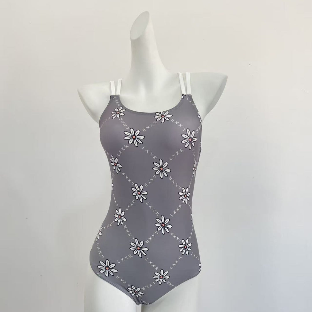 Ladies' one-piece swimsuit with floral pattern and adjustable straps Mune Fashion