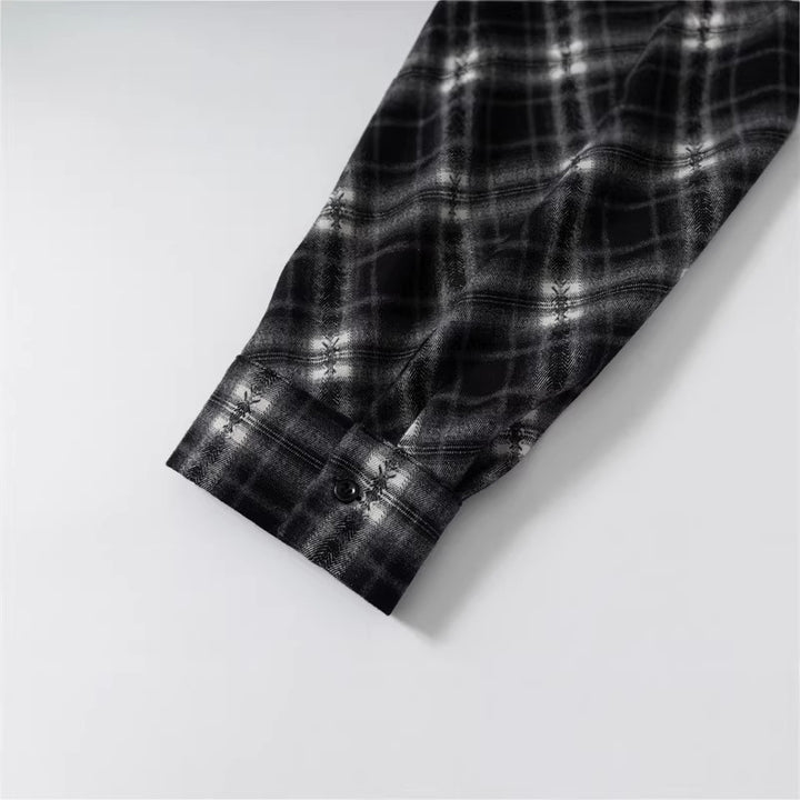 Women Oversize Flannel Shirt with Asymmetrical Hem Mune Fashion