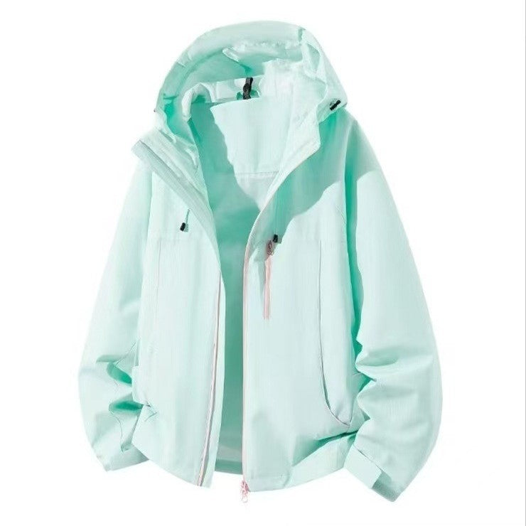 Men's Waterproof Hooded Softshell Jacket with Windproof Cut and Zipper Mune Fashion